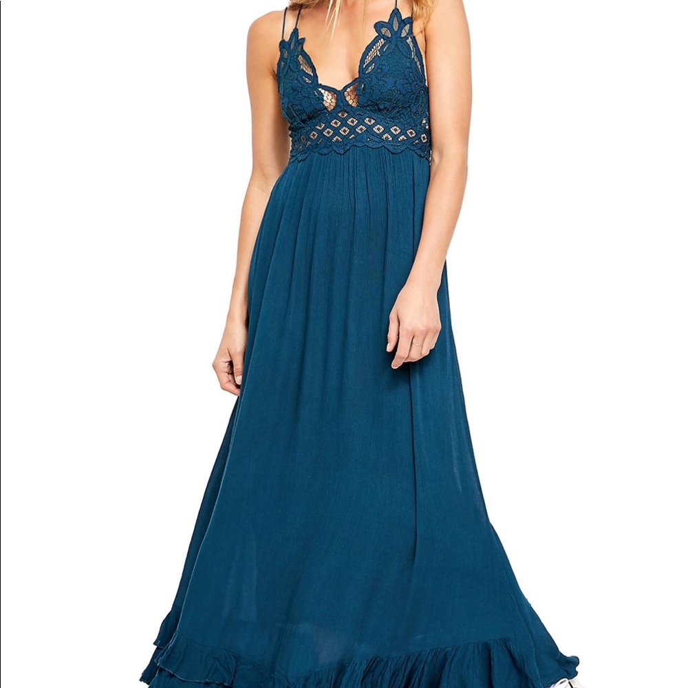 Free people Adela maxi turquoise worn once